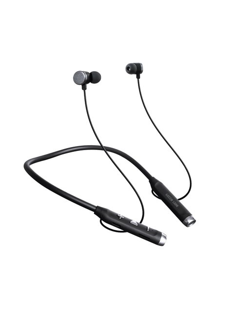 Lion X Neckband Earphone with TF Card & LED Flashlight / 10 Meter Transmission Range / Up to 30 Hours Play Time / Bluetooth V5.3 / Type-C Charging Port - Black