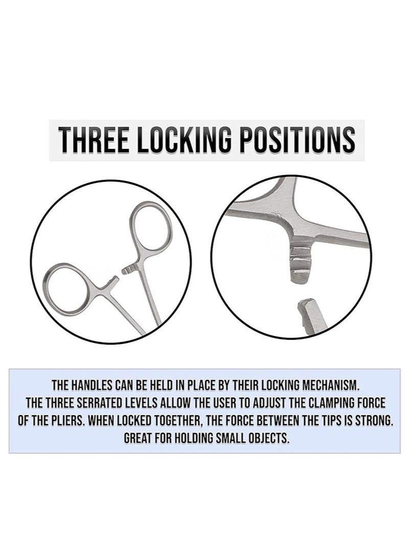 HaLunhi 2 Piece Curved & Straight 14cm Hemostat Set，Stainless Steel Locking Tweezer Clamps，Ideal Hemostats for Nurses，Fishing Forceps，Crafts and Hobby  - Image 2