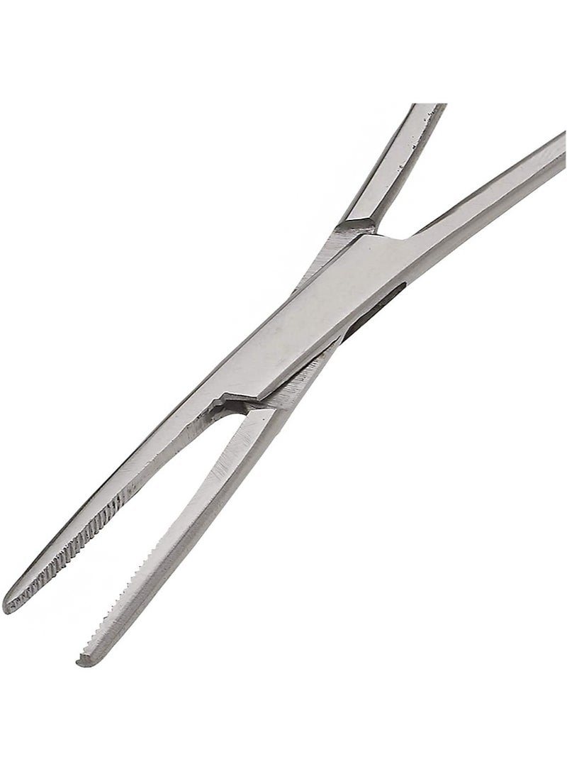 HaLunhi 2 Piece Curved & Straight 14cm Hemostat Set，Stainless Steel Locking Tweezer Clamps，Ideal Hemostats for Nurses，Fishing Forceps，Crafts and Hobby  - Image 4