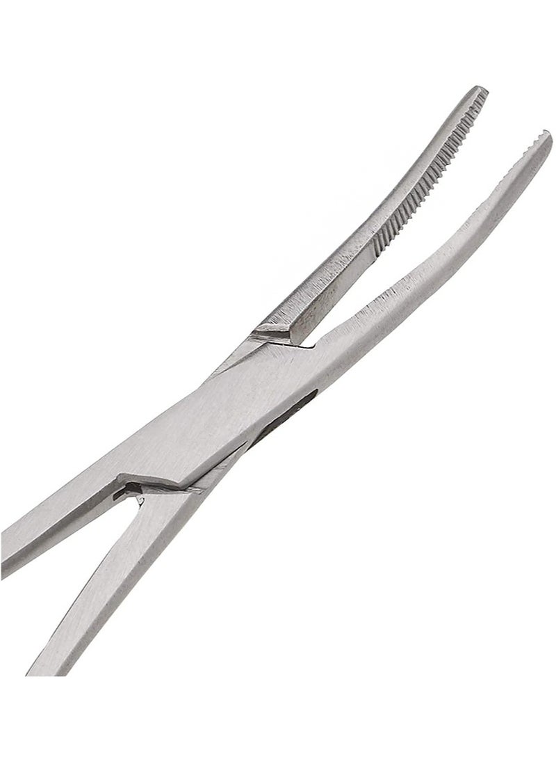 HaLunhi 2 Piece Curved & Straight 14cm Hemostat Set，Stainless Steel Locking Tweezer Clamps，Ideal Hemostats for Nurses，Fishing Forceps，Crafts and Hobby  - Image 3