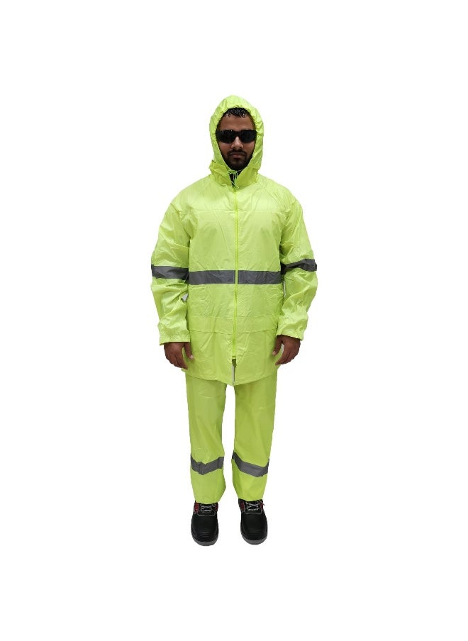 WORKMAN DW08 2 Line Strips Waterproof Rain Suit for Men & Women – Full-Body Protection, Windproof, and Lightweight | Green | Size-4XL - pzsku/ZD4DEFB6F1F02C6B3C363Z/45/_/1733208372/2eb67788-5193-428f-b11e-52461103a791