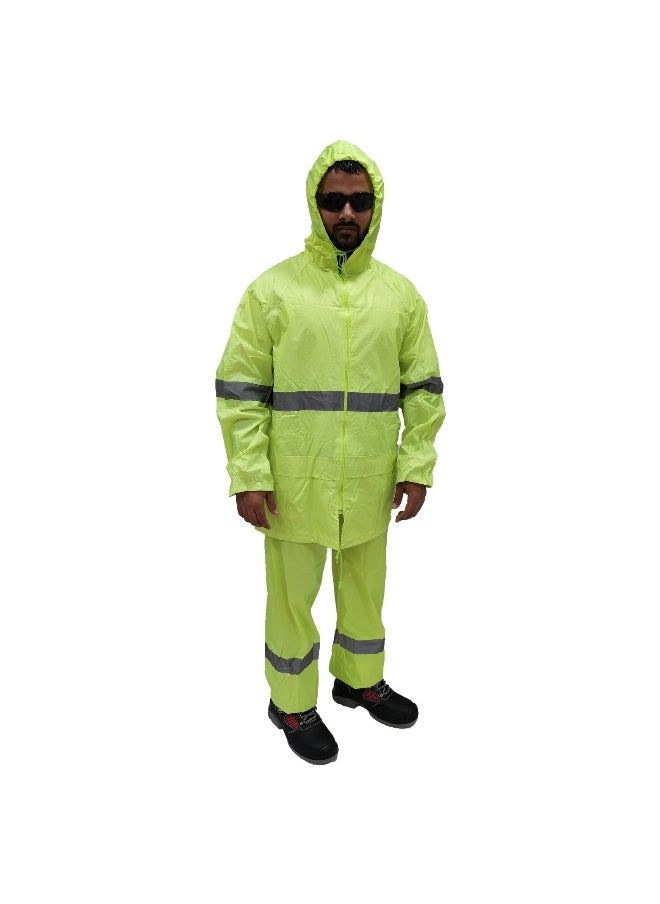 WORKMAN DW08 2 Line Strips Waterproof Rain Suit for Men & Women – Full-Body Protection, Windproof, and Lightweight | Green | Size-4XL - pzsku/ZD4DEFB6F1F02C6B3C363Z/45/_/1733208372/e115094a-41cc-4a7d-a904-ffeff8878438