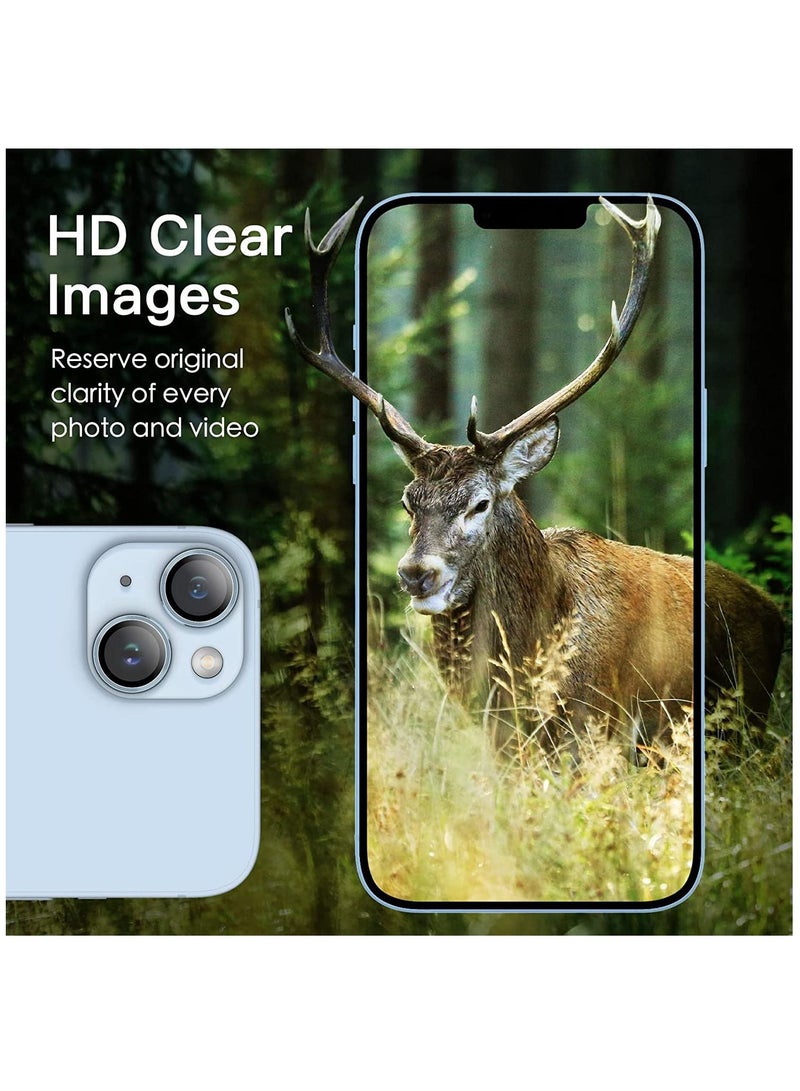 DUSALA Camera Lens Protector for iPhone 14 6.1-Inch and iPhone 14 Plus 6.7-Inch, 9H Tempered Glass Metal Individual Ring Cover, HD Clear, 1-Pack (Blue) - Image 4