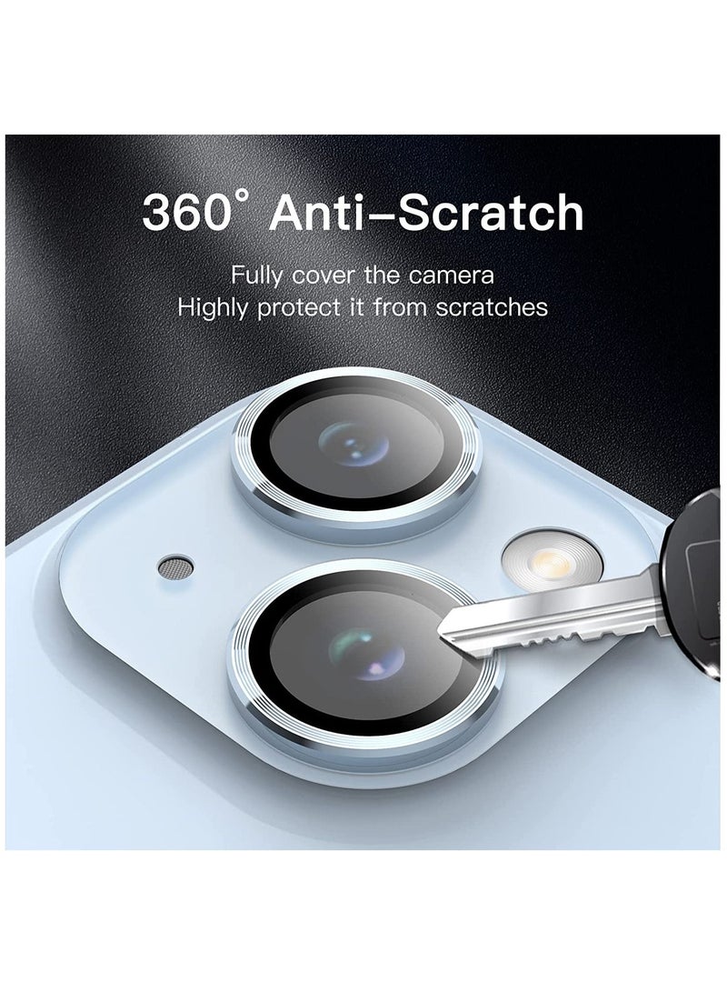DUSALA Camera Lens Protector for iPhone 14 6.1-Inch and iPhone 14 Plus 6.7-Inch, 9H Tempered Glass Metal Individual Ring Cover, HD Clear, 1-Pack (Blue) - Image 5