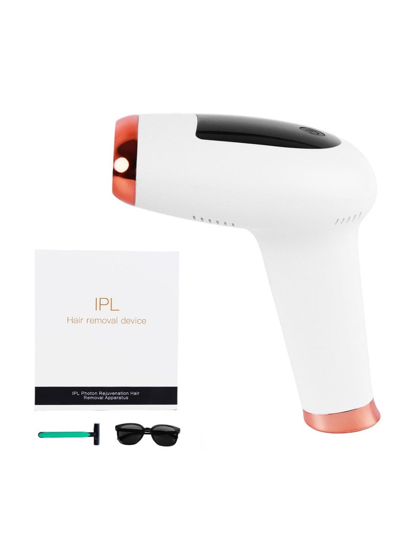 DUNISO إزالة الشعر بالليزر، جهاز إزالة الشعر الكهربائي المحمول، آلة إزالة الشعر بنقطة التجمد، جهاز إزالة الشعر IPL، ماكينة حلاقة الجسم بدون ألم للاستخدام المنزلي، 900000 ومضة، 5 مستويات طاقة، مع نظارات شمسية وماكينة حلاقة، مناسبة للوجه والجسم بالكامل - Image 1