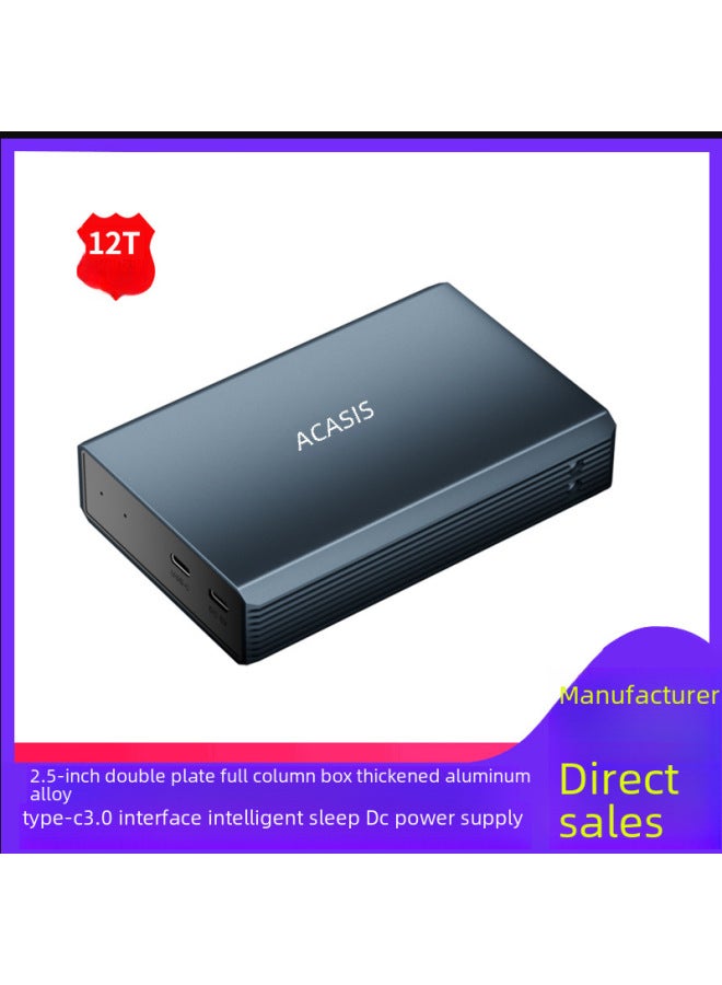 2.5 Inch Double Disk Array Cabinet Mobile Hard Disk Box 12T Expansion Usb3.0 Solid State Mechanical Disk Array Box-Color:Double-tray 3.5 Inch Hard Disk Cabinet - Image 2