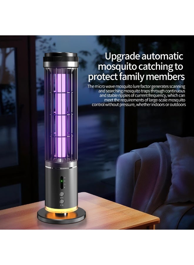 ORIONMAX Rechargeable Insect Killer Mosquito Trap Lamp with LED Light, Portable Outdoor Bug Zapper, UV Mosquito Catcher for Patio, Garden, Camping & Home, Type-C Fast Charging, 3 Timer Modes - Image 3