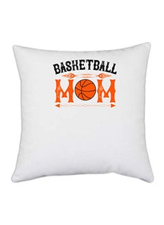 UDNAG UDNAG White Polyester Mother Basketball mom Pillow Cover 16 Inch X 16 Inch 