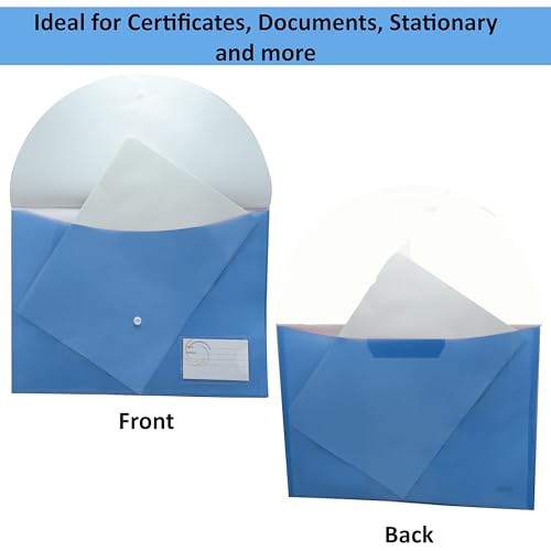 Shuban 12 Pcs Double Pocket Document Folders A4, Letter Fs Size File Envelopes with Label Pocket & Paste Button for School Home Work Office Organization (Double Pocket Holder - Standard) - Image 4