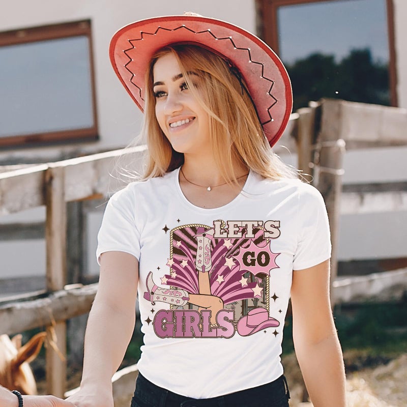 Dazoratix Western Cowgirl Transfer Stickers - 16 PCs Wild West Cow Girl Iron on Transfers Ready to Press Appliques Patches for Women T-Shirt Jeans Hat Jackets Clothing DIY Decals Clothes Decorations - Image 2