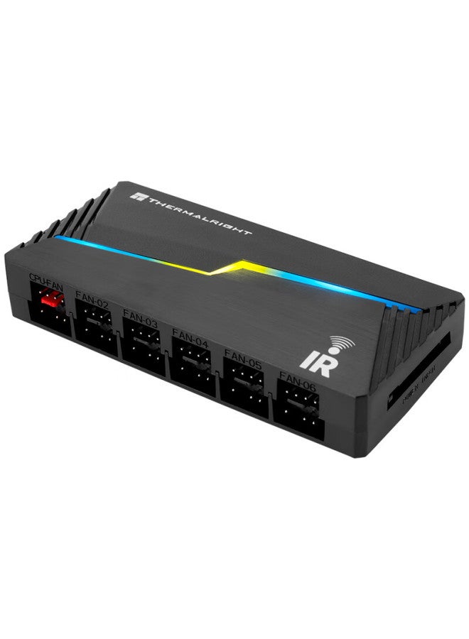 Thermalright Tl-argb & Fan Hub X12 Ir Black Fan Hub With 12 Pwm+argb Fan Support And Wireless Light Remote Control - Image 3
