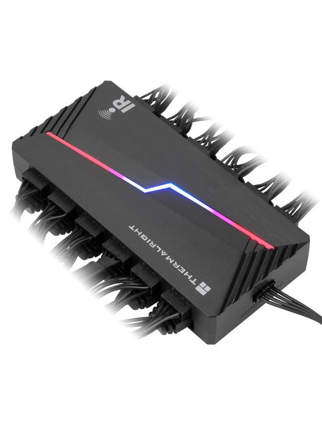 Thermalright Tl-argb & Fan Hub X12 Ir Black Fan Hub With 12 Pwm+argb Fan Support And Wireless Light Remote Control - Image 4