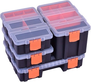 Sevia 4 Piece Tool Organiser Box Empty Stackable Multi Utility Storage Durable Plastic Multi Storage Compartment Box for Wrench Screwdriver Sockets Screw and Small Tools - pzsku/ZD4DF4248D3B7C683437BZ/45/1746637921/0766f932-3e64-45d2-8a37-bd70e02b925e