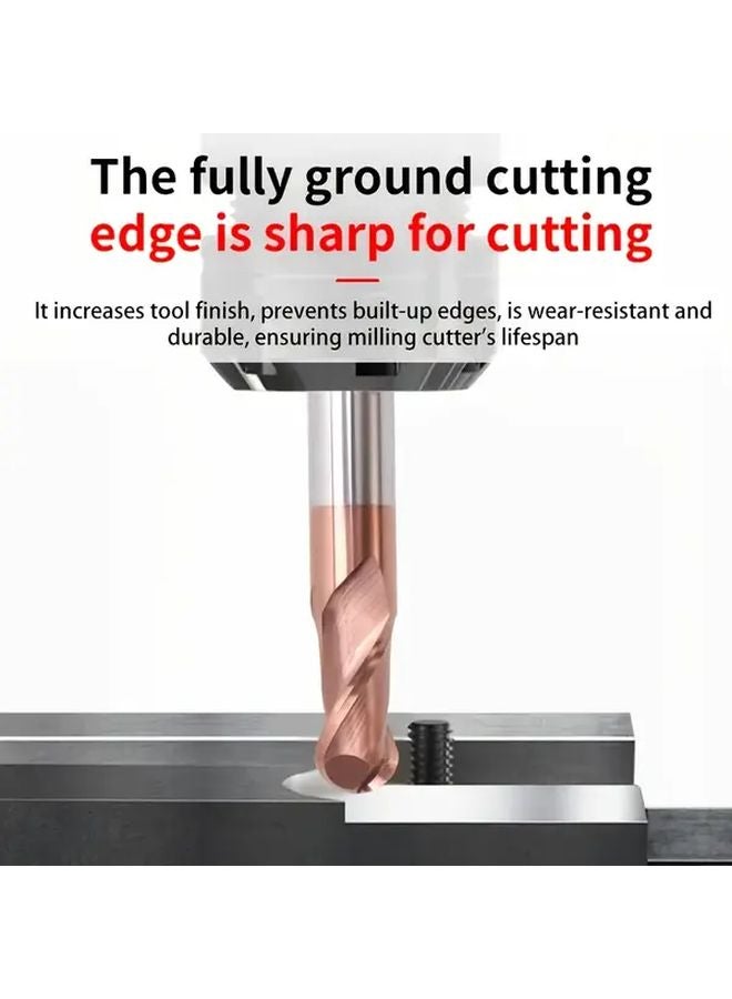 R2x4x50L HRC55 2 Flute Ball Nose End Mill CNC Router Bit 4mm Cutting Diameter - Image 5