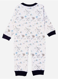 Babies Basic Printed Cotton Long Sleeves Sleepsuit  - Image 2