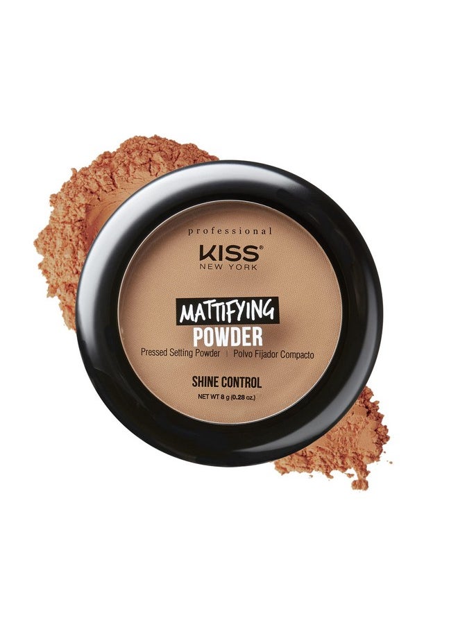kiss new york Pro Pressed Mattifying Finishing Setting Powder Best For Medium To Dark Skin Blurs Fine Lines And Pores (Translucent Deep)  - Image 1