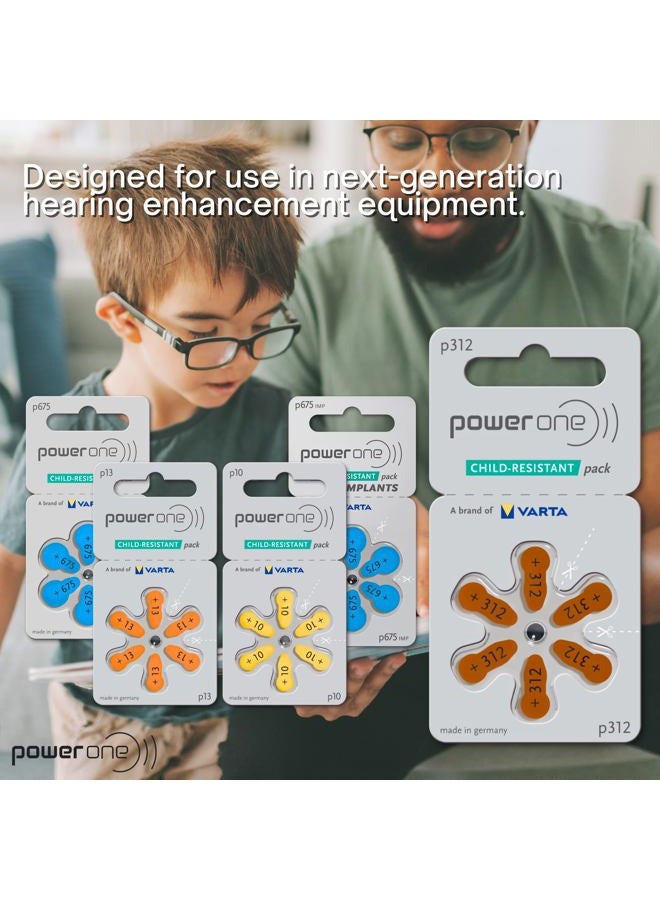 Power One بطاريات سماعات Powerone بدون زئبق مقاس 312، Pr41 (60 بطارية) + مجموعة سلسلة مفاتيح البطارية - Image 4