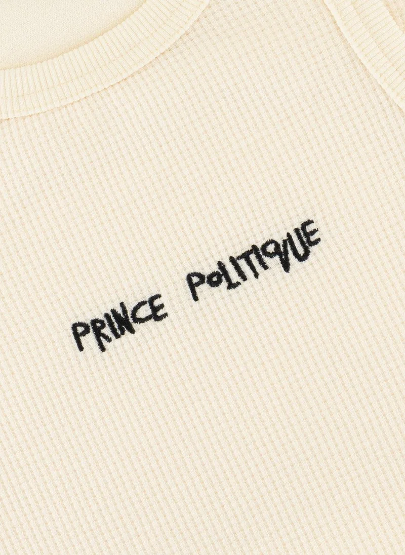 Prince Politique Beige Waffle Knit Tank Top for Women | Best Price UAE