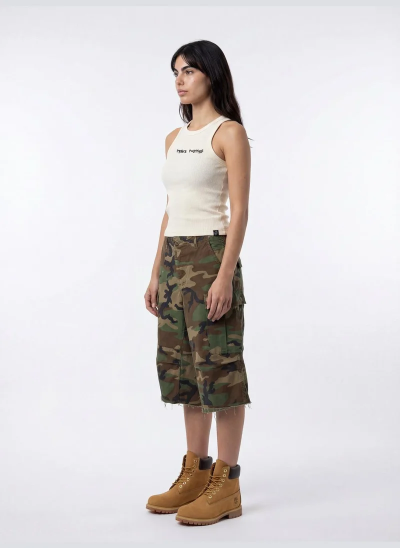 Prince Politique Beige Waffle Knit Tank Top for Women | Best Price UAE
