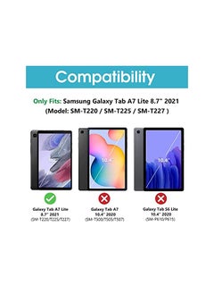 Procases for Galaxy Tab A7 Lite 8.7 Inch 2021 Keyboard Case SM-T220 T225 T227 [Support Arabic Typing], with Magnetically Detachable Wireless Keyboard for 8.7" Galaxy Tab A7 Lite 2021 -Black  - Image 3