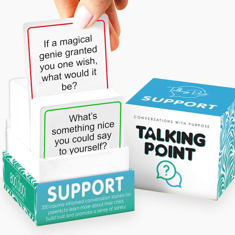 TALKING POINT CARDS 200 Safe, Trauma-Informed Conversation Starter Cards for Stronger Families - Build Support, Trust and Connection While Promoting A Sense of Safety - Parents Adults Children's Therapy Icebreaker Game - Image 1