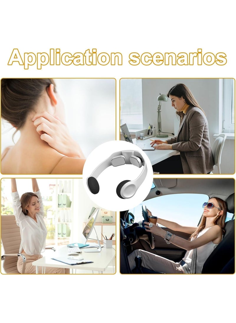 Spaceshoop Portable Neck Massager Charging with 6 Modes Portable for Tissue Point Pulse Neck Massager for Home Outdoor Travel Office Use White - Image 5
