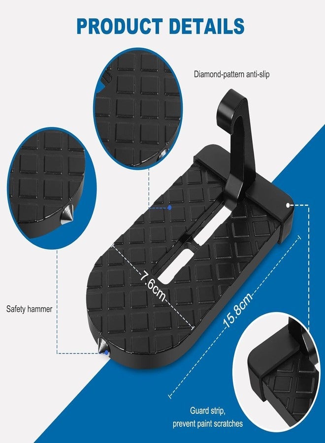GALLY Car Door Step Ladder for SUV & Jeep | Easy Access to Roof Rack & Rooftop | Foldable Anti-Skid Aluminum Doorstep with Rubber Protection & Emergency Safety Hammer - Image 5