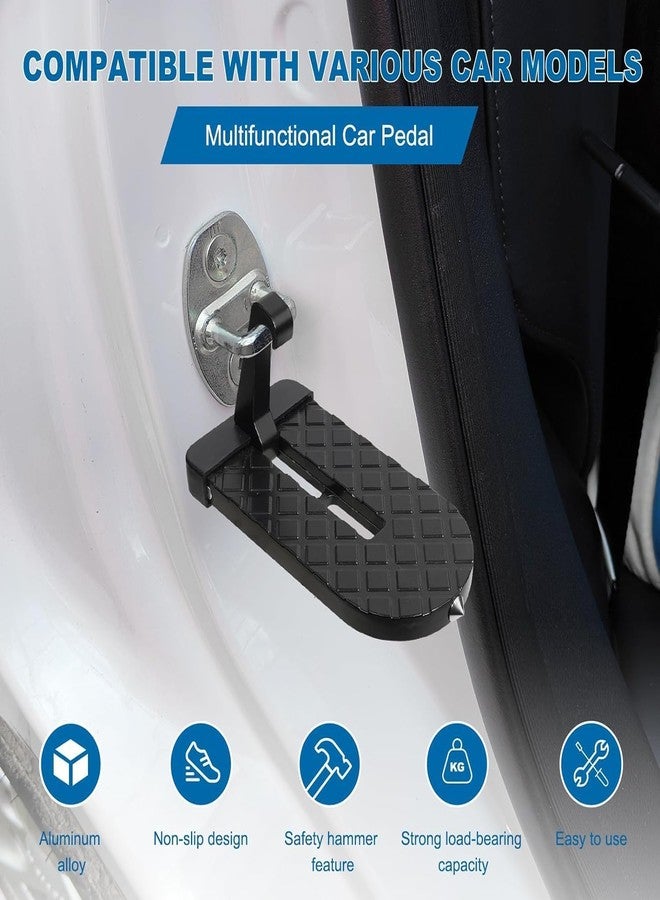 GALLY Car Door Step Ladder for SUV & Jeep | Easy Access to Roof Rack & Rooftop | Foldable Anti-Skid Aluminum Doorstep with Rubber Protection & Emergency Safety Hammer - Image 4