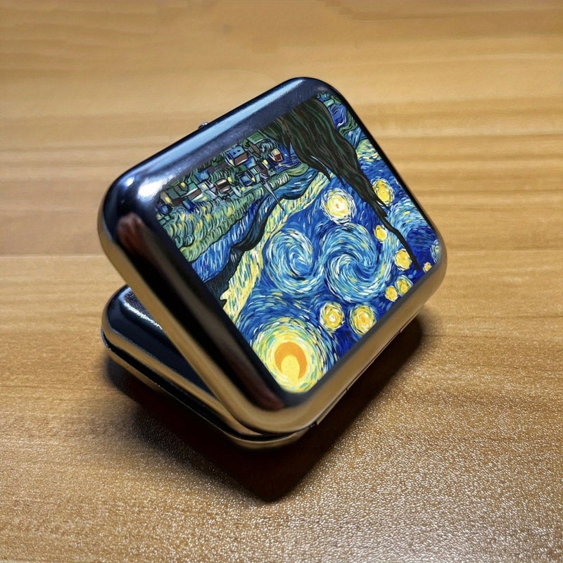 Metallic Color Mini Ashtray Portable Starry Sky Outdoor Car Smoking Gift - Image 3