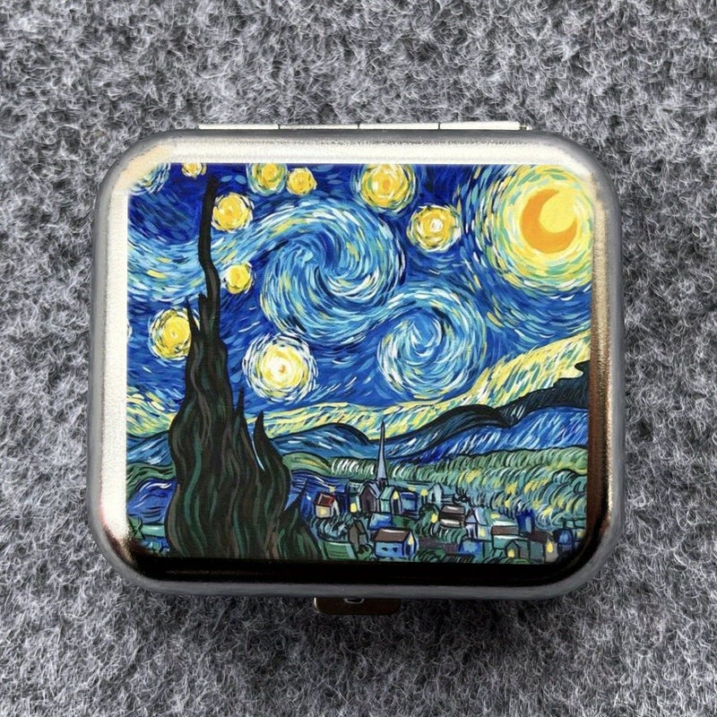 Metallic Color Mini Ashtray Portable Starry Sky Outdoor Car Smoking Gift - Image 1