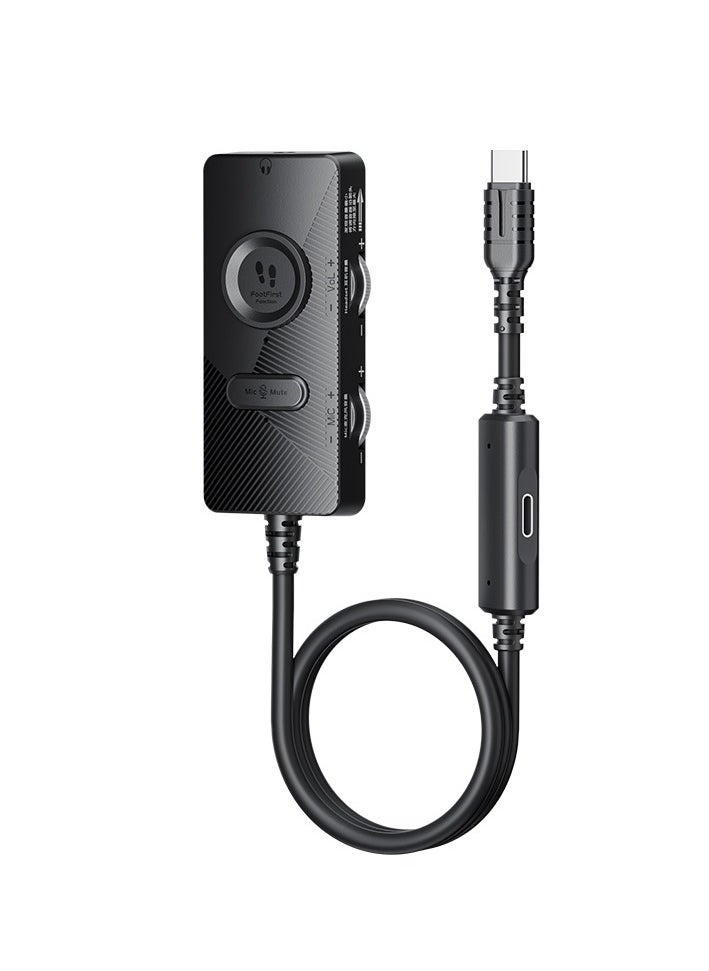 Plextone Plextone G810 gaming headset features a 3.5mm aux input, allowing connection to any audio device. It also features a DSP gaming sound card with a built-in Type-C port. Enhanced sound effects are available. It supports 27W fast charging via a Type-C port. Additionally, its ergonomic design ensures superior comfort during use. It fits all head sizes and provides optimal support for your head. It comes in black.  - Image 5