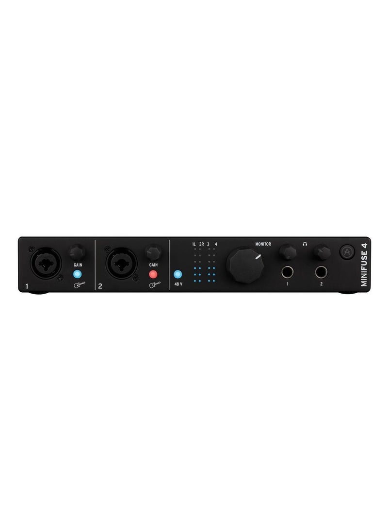 Arturia - Arturia MiniFuse 4 Portable 4x4 USB Type-C Audio/MIDI Interface Black - Image 1
