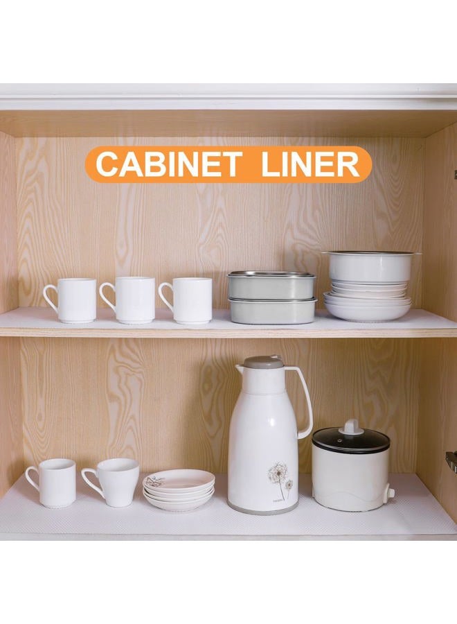 FLPMIX Shelf Liner for Kitchen Cabinets 16-inch: Waterproof Bathroom Drawer Mat 16" x 120 Inch White - Non-Adhesive Easy to Cut Eva Pantry Cupboard Liners for Shelves Dresser - Image 2
