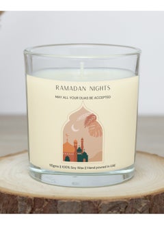 Serenova Ramadan Kareem Natural Soy Wax Scented Jar Candle  (Oud/Amber , 110g)  - Image 1