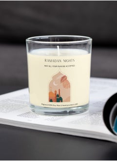 Serenova Ramadan Kareem Natural Soy Wax Scented Jar Candle  (Oud/Amber , 110g)  - Image 2