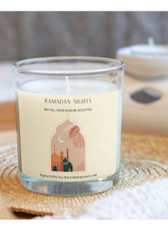 Serenova Ramadan Kareem Natural Soy Wax Scented Jar Candle  (Oud/Amber , 110g)  - Image 3
