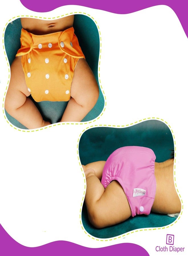 Bembika Baby Pocket Cloth Diapers - Reusable, Washable, Adjustable One Size (0-2 Years) - 2 Pack (No Inserts Included) - Image 2