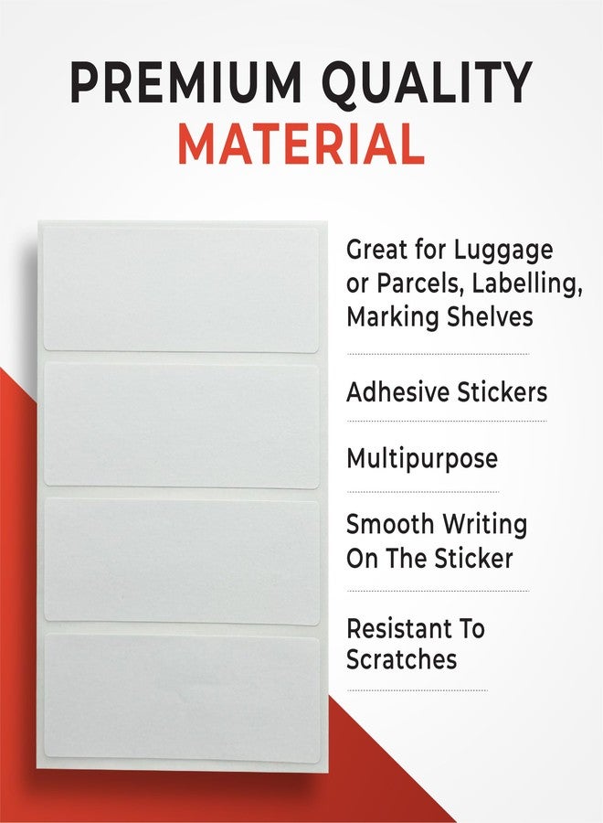 Janrax Pack of 35 White 19x63mm Rectangular Labels - Adhesive Stickers - Image 3