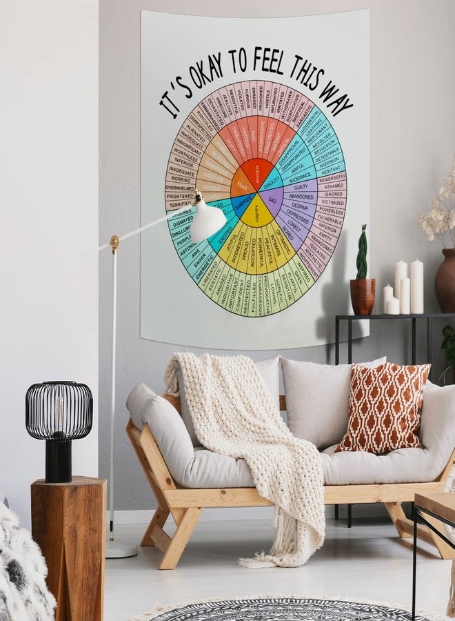 Moukeren Feelings Wheel Tapestry 51 x 59 Inch Large Emotion Wall Tapestry for Classroom Cool for School Its Ok to Feel This Way Poster Inspirational Wall Hanging for Back to School Counseling Office - Image 5
