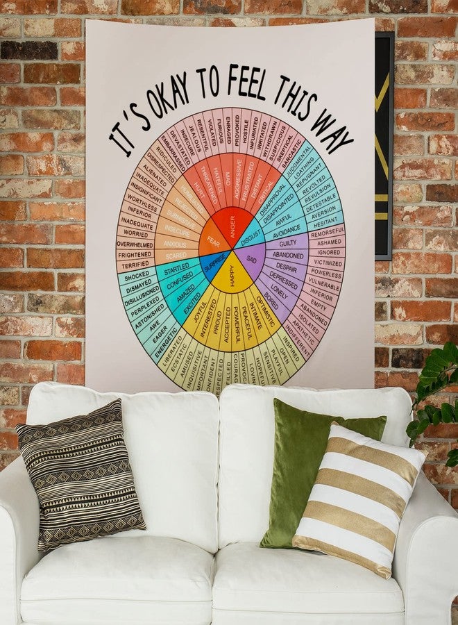 Moukeren Feelings Wheel Tapestry 51 x 59 Inch Large Emotion Wall Tapestry for Classroom Cool for School Its Ok to Feel This Way Poster Inspirational Wall Hanging for Back to School Counseling Office - Image 4