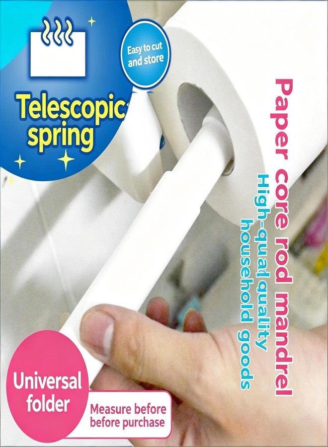 Tiosen Toilet Paper Holder, Toilet Paper Holder Roller Spindle Replacement Rod Plastic, Roller Replacement Plastic Spring Loaded - Image 2