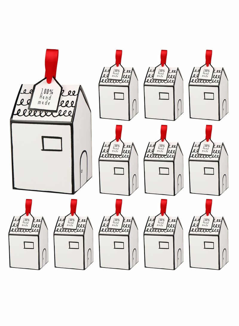 Excefore Gable Candy Treat Boxes, Small Goodie Gift Boxes Wedding Candy Boxes for Wedding and Birthday Party Favors Box 8.5 * 8.5 * 9.5cm - Image 1