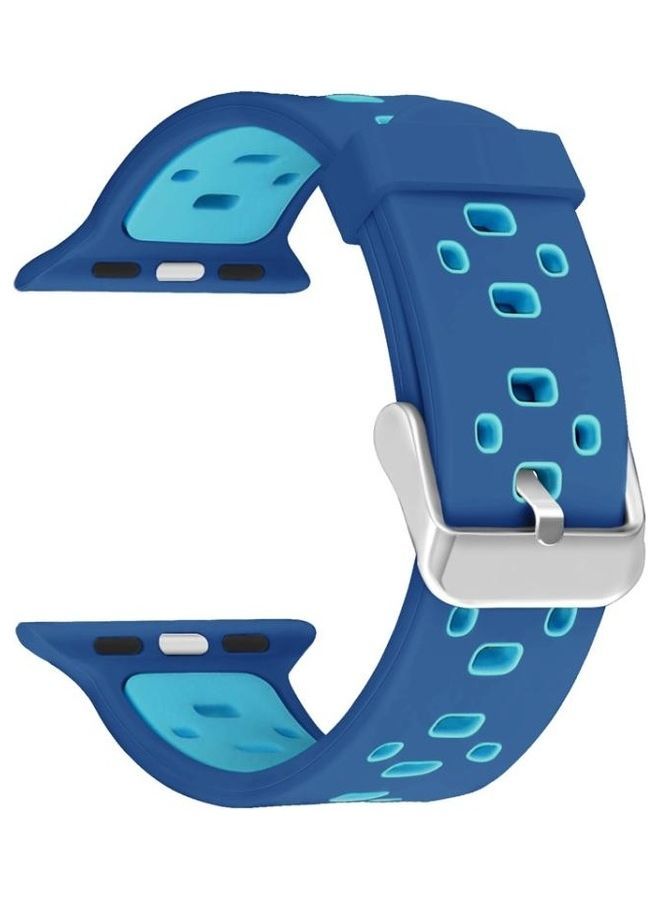 NIBEMINENT Replacement Strap For Apple Watch Series Dark Blue/Tea Green - Image 1