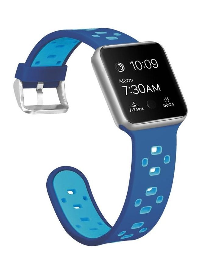 NIBEMINENT Replacement Strap For Apple Watch Series Dark Blue/Tea Green - Image 3