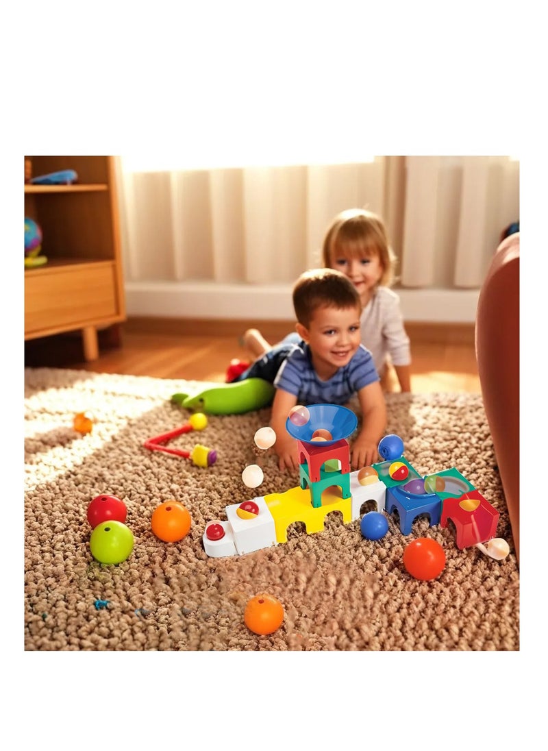 Kidsmart - Lock ‘n Roll Vortex Ball Drop Toy Set , Colorful Interlocking Track System with Spinning Funnel for Toddlers & Kids , STEM Learning Toy with Rolling Balls, Buildable Blocks & Vortex Spinner , Creative Motor Skill Builder for Ages 3+ - Image 1