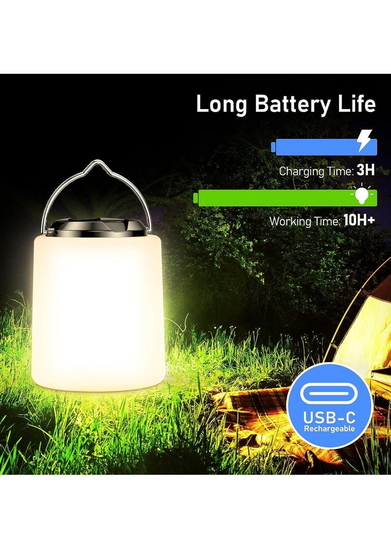 Camping Lantern Rechargeable, 2000mAh Camping Lights Lamp, 3000K Warm Light, Brightness Adjustable 3 Light Modes,10+ Hrs Runtime Waterproof Tent Light for Camping, Emergency, Power Cuts - Image 2