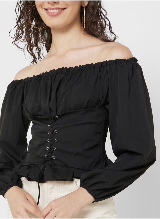 Urban Minx - Urban Minx Cold Shoulder Blouse - Image 1