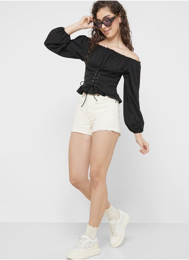 Urban Minx - Urban Minx Cold Shoulder Blouse - Image 1