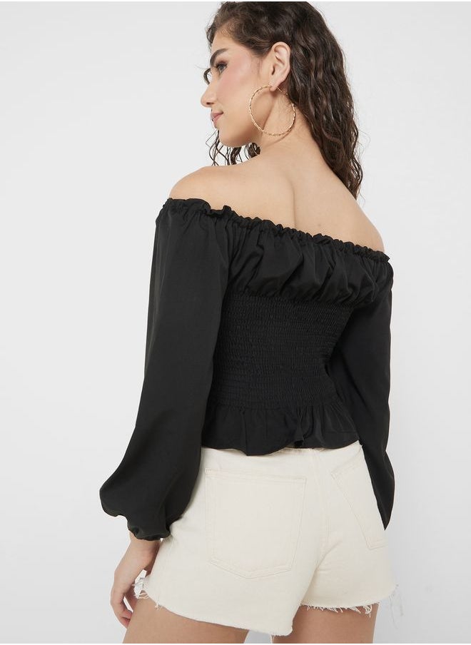 Urban Minx - Urban Minx Cold Shoulder Blouse - Image 1