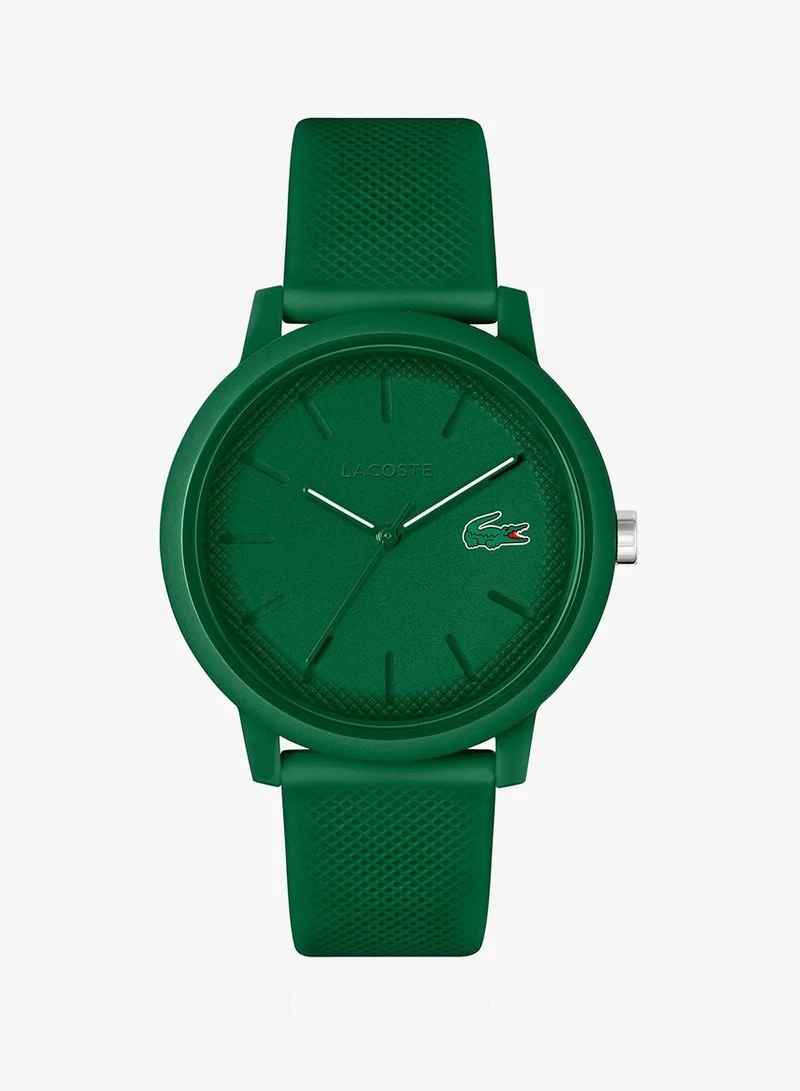 12.12 Collection Analog Quartz Watch For Men With Green Silicone Bracelet - 2011170